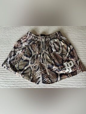 Inaka Power Men’s SzLarge Tan/Black/Orange Snakeskin Mesh Athletic Shorts